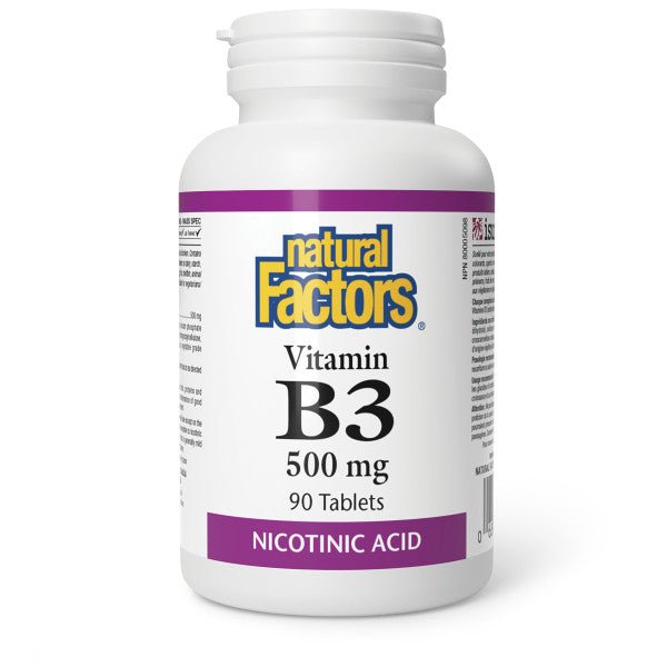 Natural Factors Vitamin B3 500mg 90 Tablets - Nutrition Plus