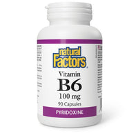 Thumbnail for Natural Factors Vitamin B6 100mg 90 Capsules - Nutrition Plus