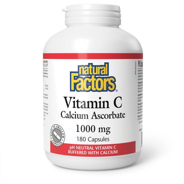 Natural Factors Vitamin C Calcium Ascorbate 1000mg 180 Capsules - Nutrition Plus