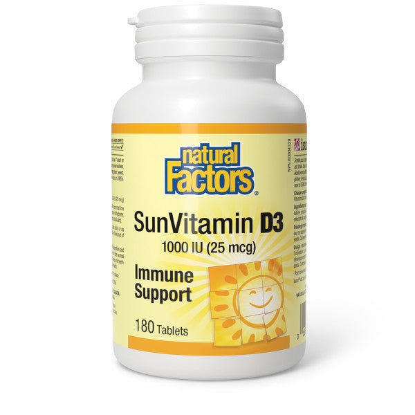 Natural Factors Vitamin D3 1000 IU 180 Tablets - Nutrition Plus