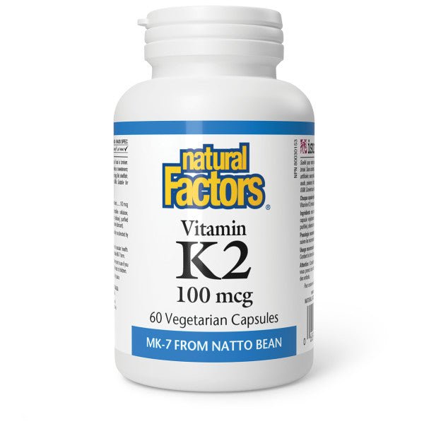 Natural Factors Vitamin K2 100mcg 60 Veg Capsules - Nutrition Plus