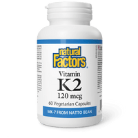 Thumbnail for Natural Factors Vitamin K2 120mcg 60 Veg Capsules - Nutrition Plus