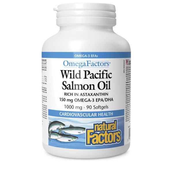 Natural Factors Wild Pacific Salmon Oil 1000mg 90 Softgels - Nutrition Plus