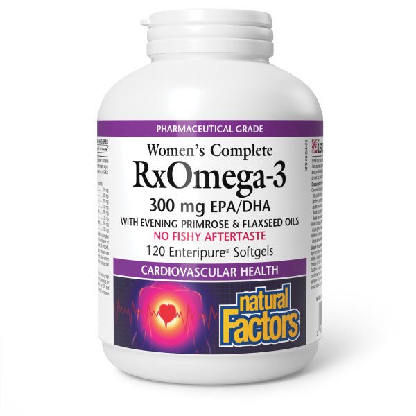 Natural Factors Women’s Complete RxOmega-3 300 mg EPA/DHA 120 Softgels - Nutrition Plus