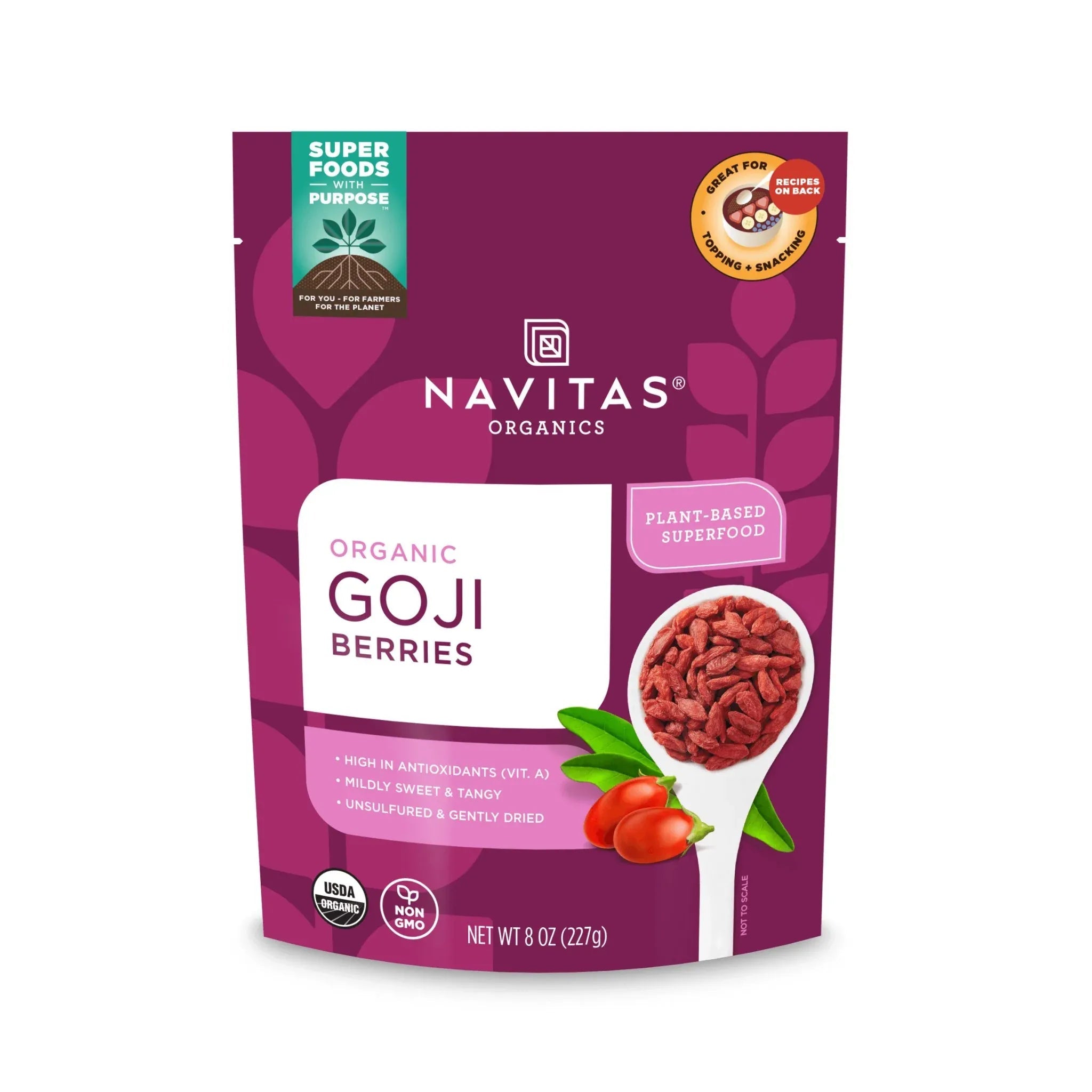 Navitas Organics, Organic Goji Berries 227 Grams - Nutrition Plus