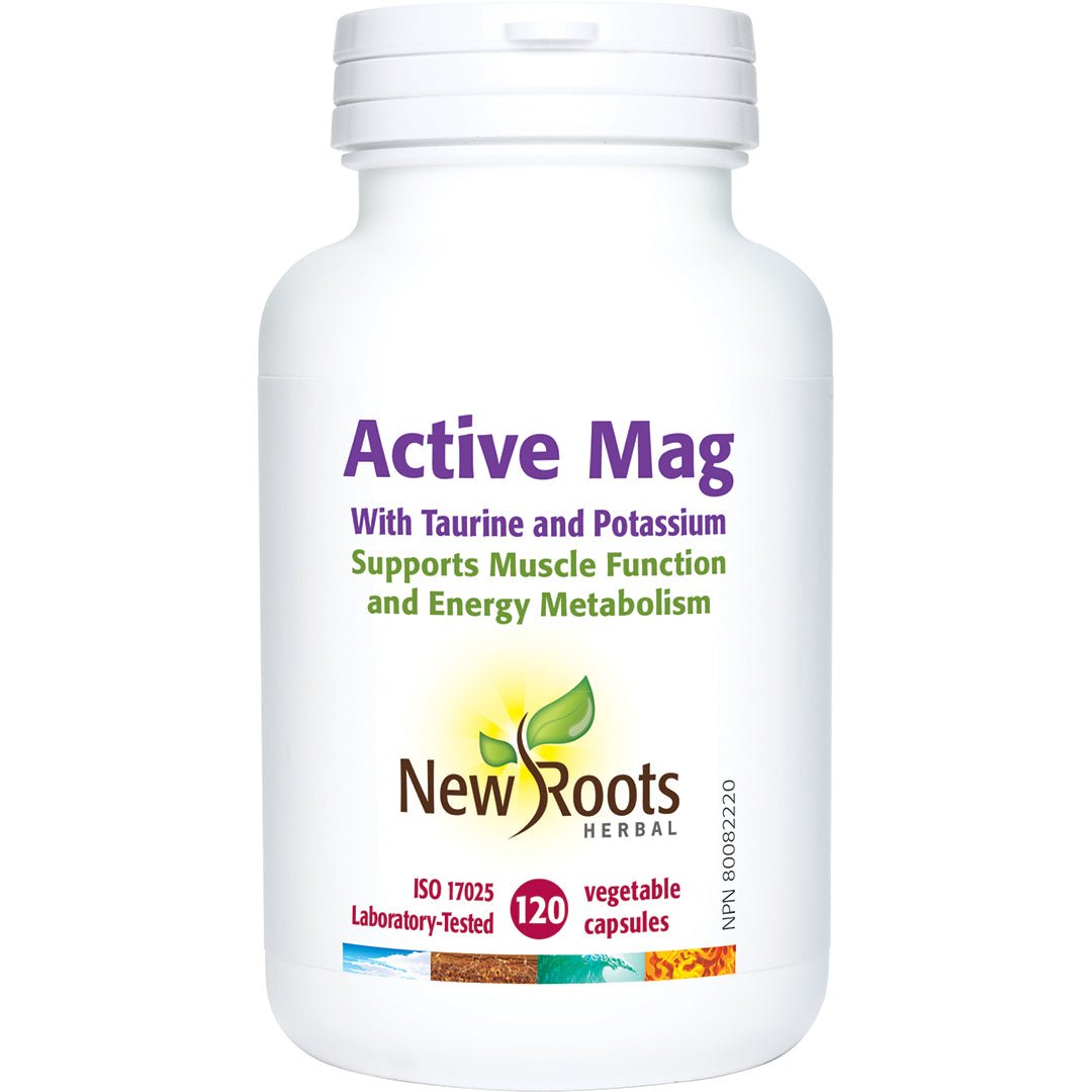New Roots Active Mag with Taurine and Potassium 120 Veg Capsules - Nutrition Plus