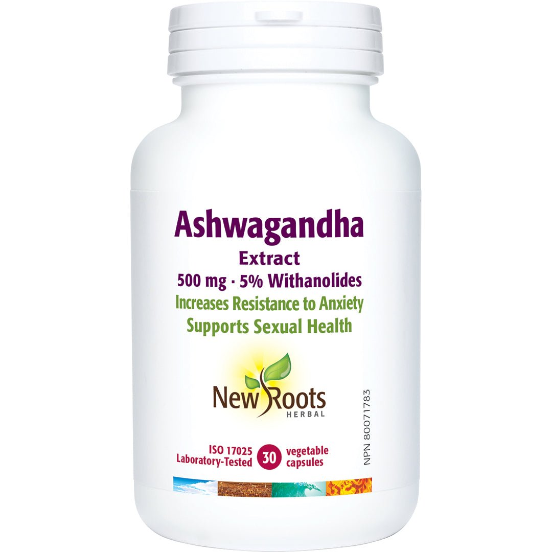 New Roots Ashwagandha 500g 30 Veg Capsules - Nutrition Plus