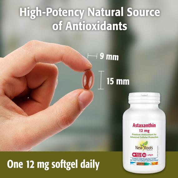 New Roots Astaxanthin 12mg 30 Softgels - Nutrition Plus