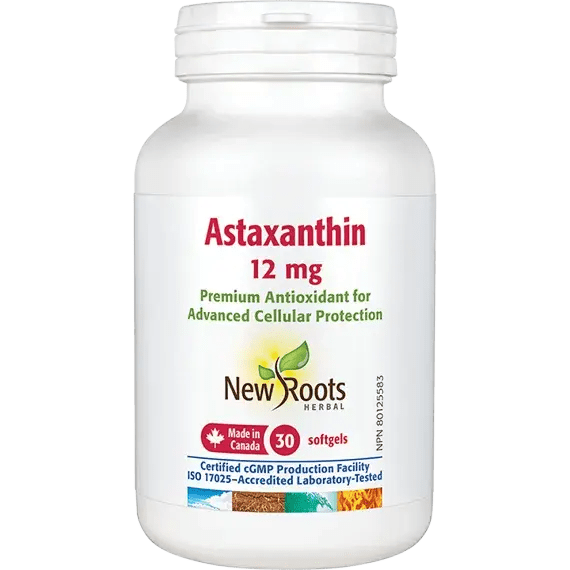 New Roots Astaxanthin 12mg 30 Softgels - Nutrition Plus