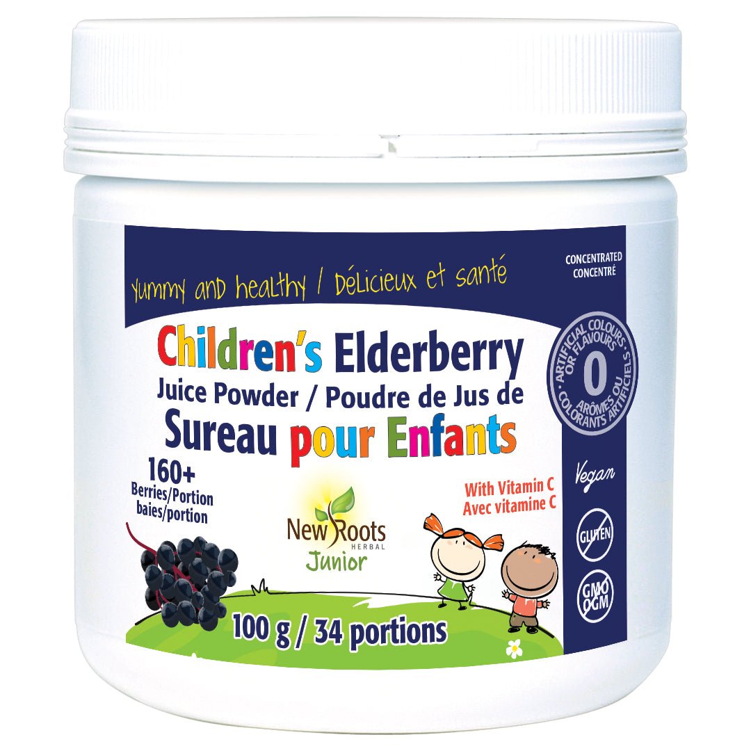 New Roots Children’s Elderberry Juice Powder 100 Grams - Nutrition Plus