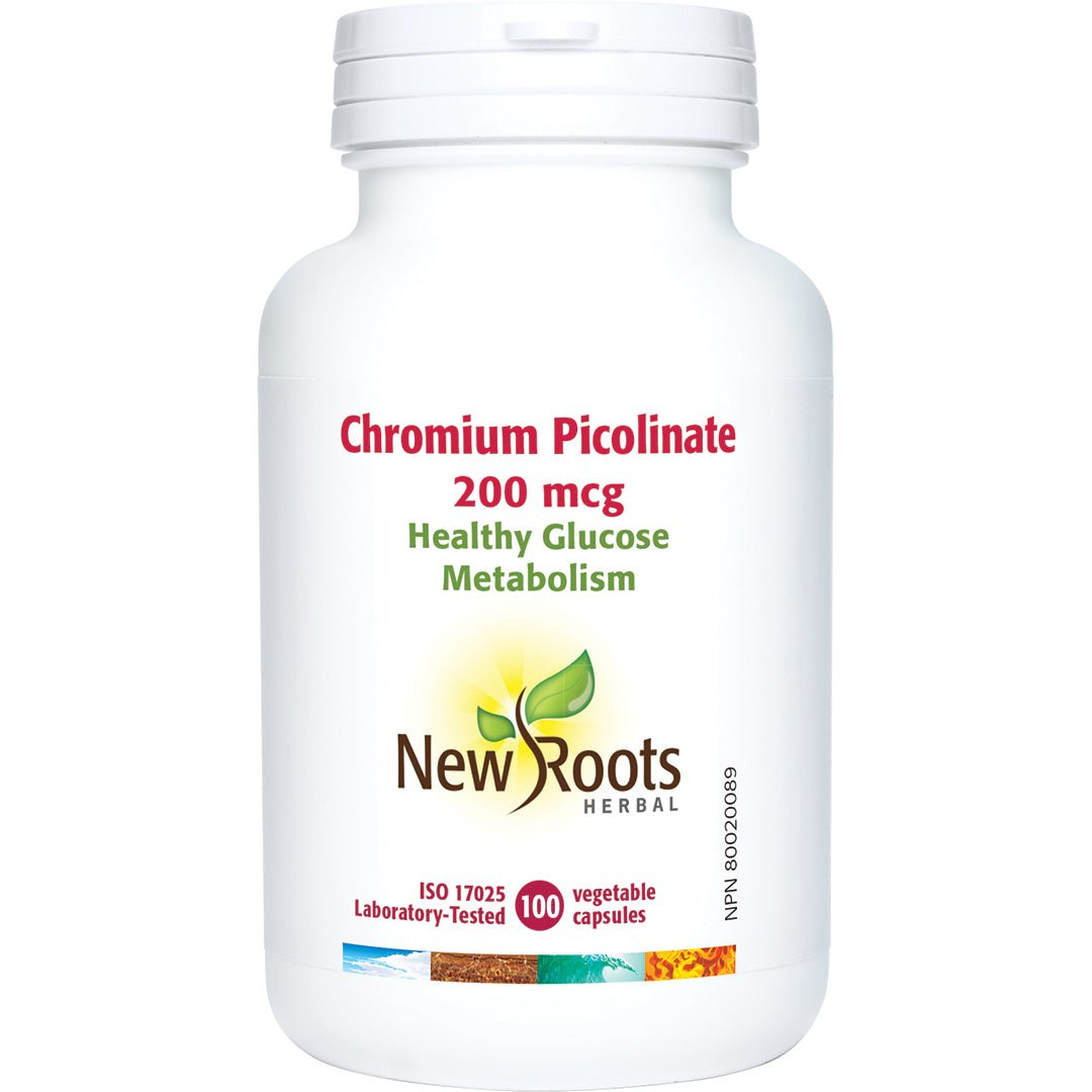 New Roots Chromium Picolinate 200 mcg 100 Veg Capsules - Nutrition Plus