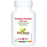 Thumbnail for New Roots Chromium Picolinate 200 mcg 100 Veg Capsules - Nutrition Plus