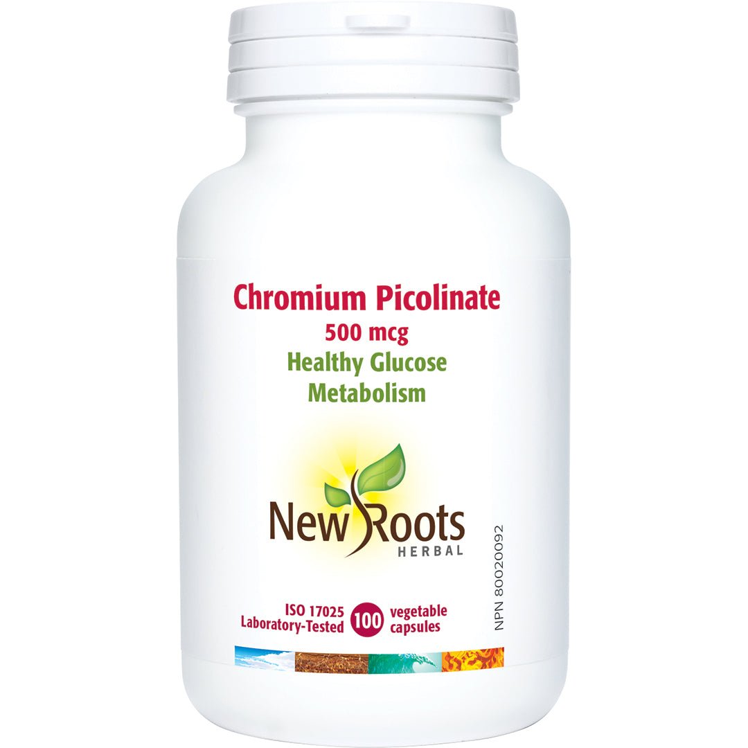 New Roots Chromium Picolinate 500 mcg 100 Veg Capsules - Nutrition Plus