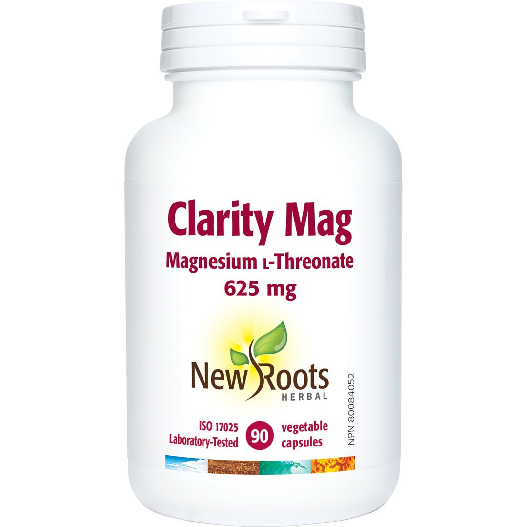New Roots Clarity Mag Magnesium ʟ‑Threonate 625mg 90 Veg Capsules - Nutrition Plus