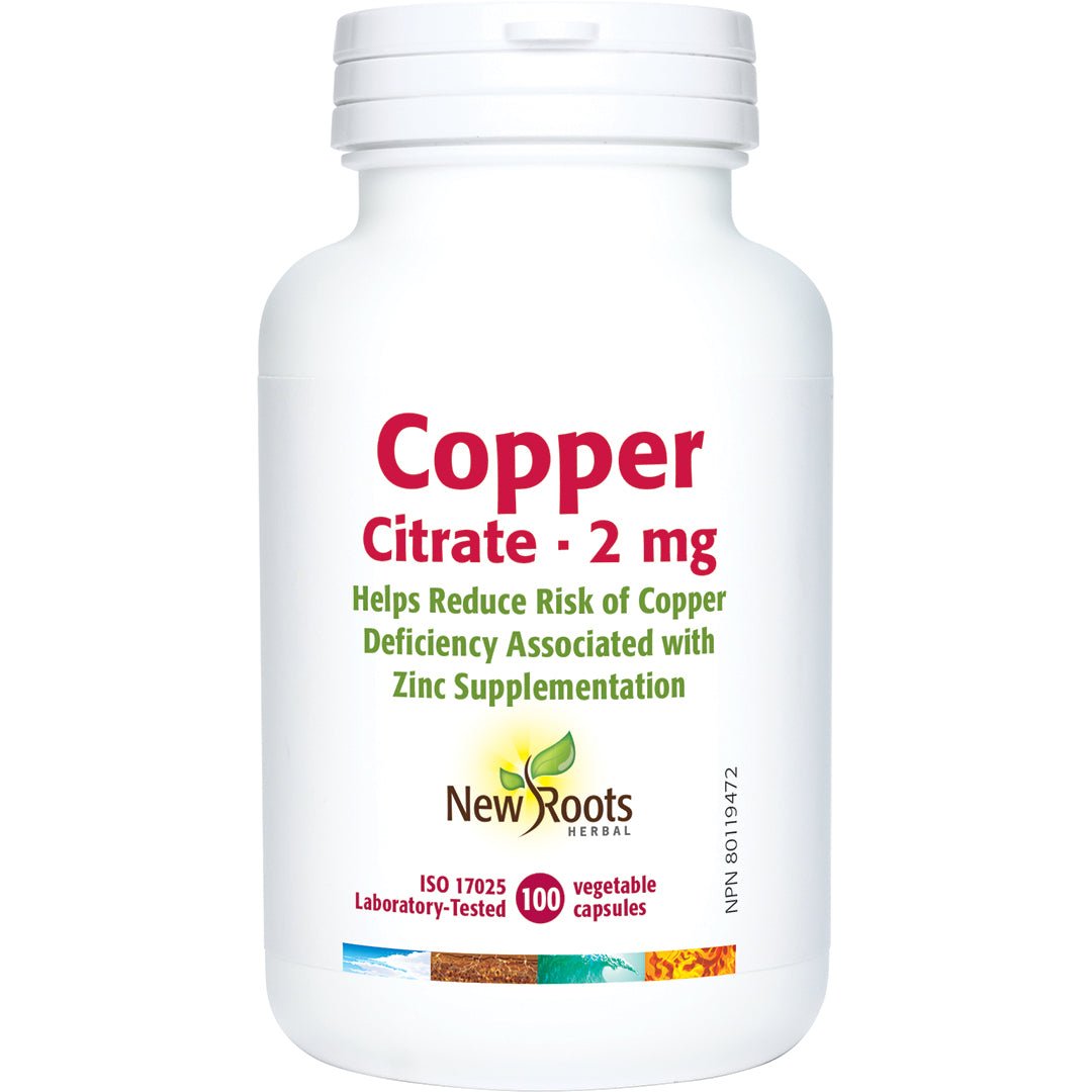 New Roots Copper 2mg 100 Veg Capsules - Nutrition Plus