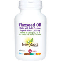 Thumbnail for New Roots Flaxseed Oil 1000 mg 180 Capsules - Nutrition Plus