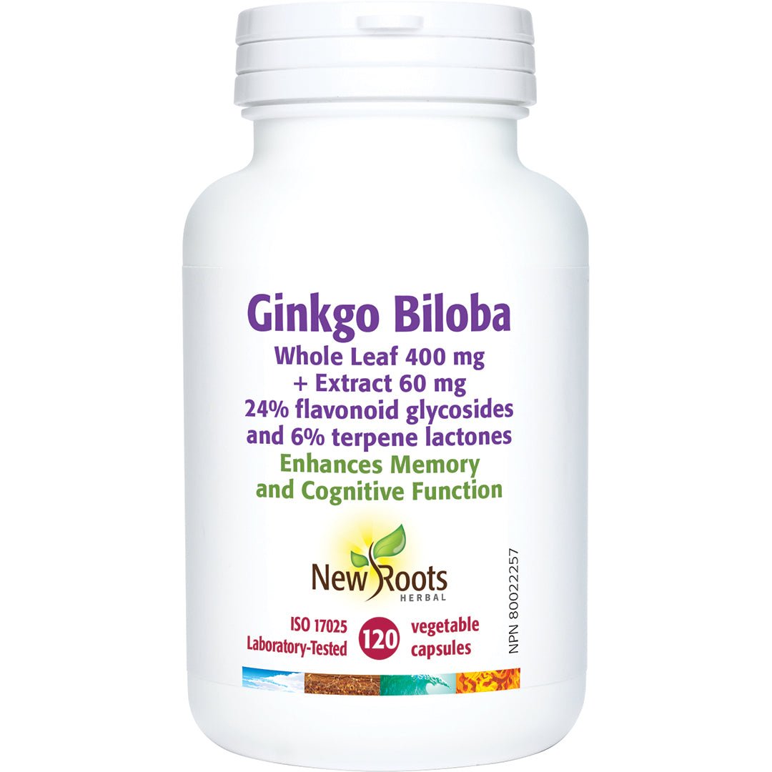 New Roots Ginkgo Biloba 120 Capsules - Nutrition Plus