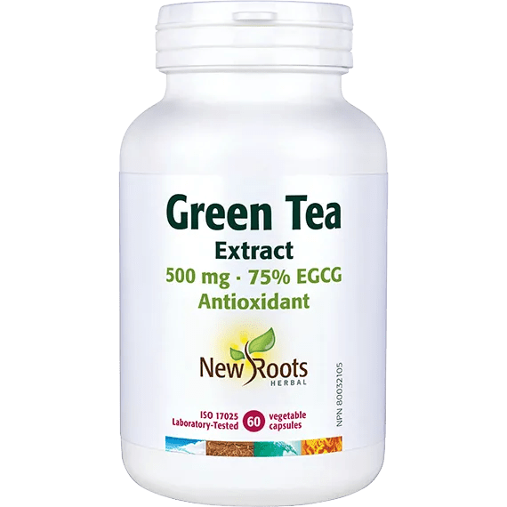 New Roots Green Tea Extract 500mg · 75% EGCG 60 Veg Capsules - Nutrition Plus