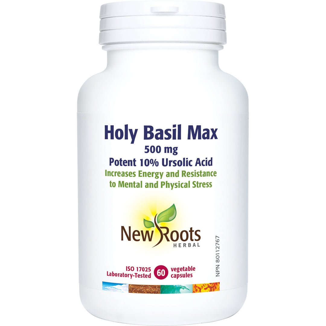 New Roots Holy Basil 500mg 60 Veg Capsules - Nutrition Plus