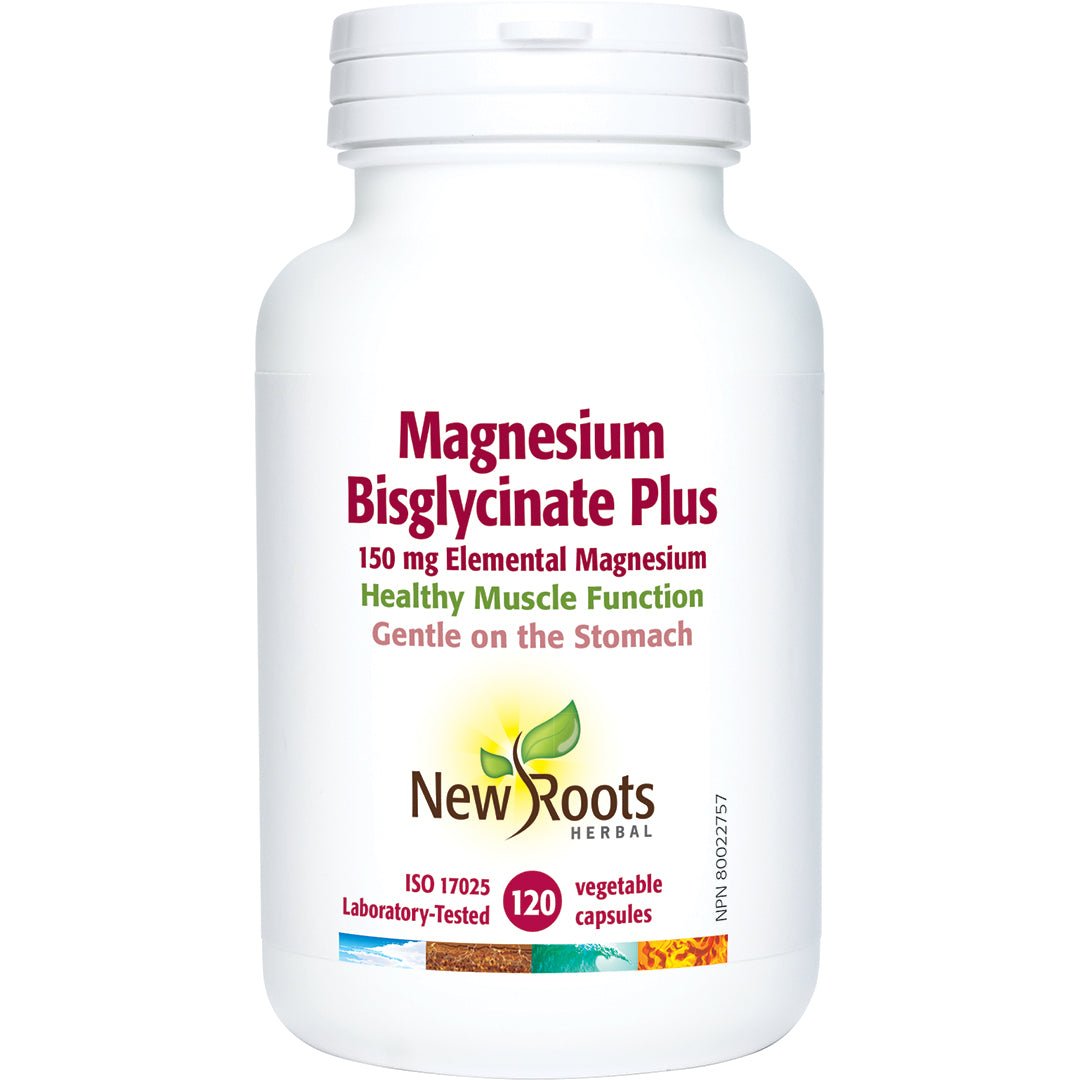 New Roots Magnesium Bisglycinate 120 Veg Capsules - Nutrition Plus