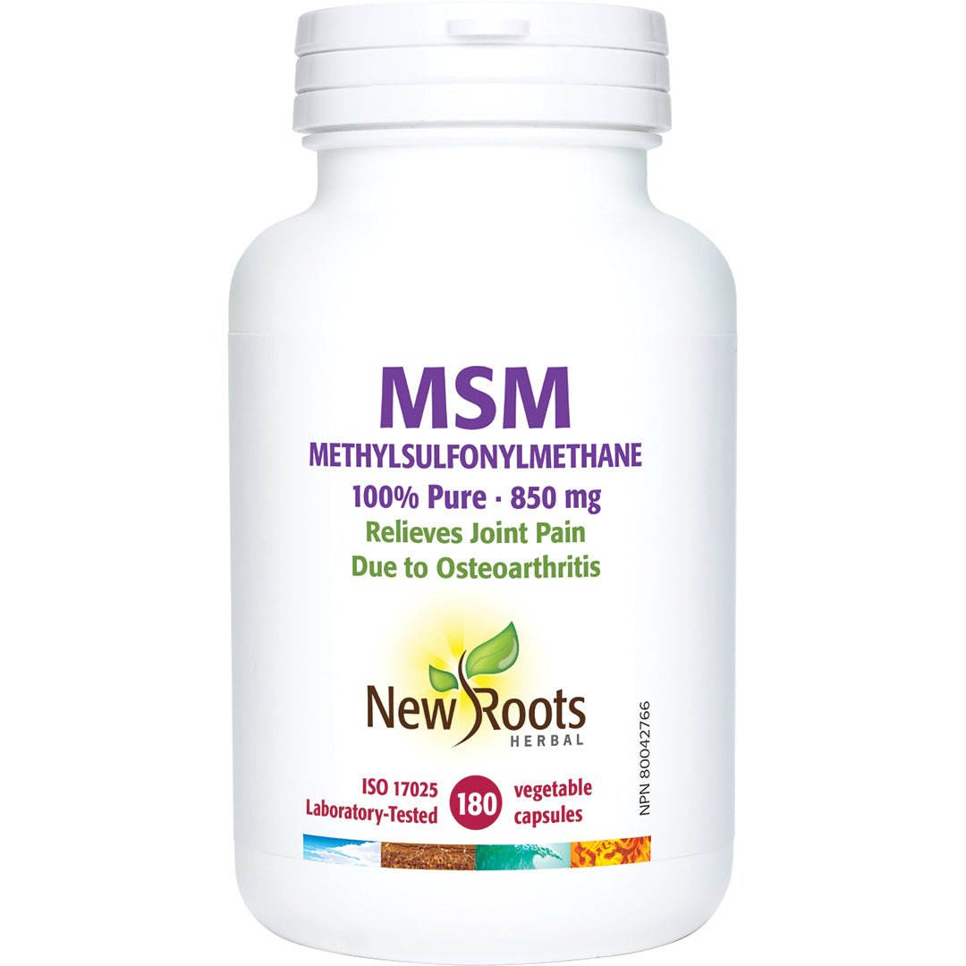 New Roots MSM 180 Veg Capsules - Nutrition Plus