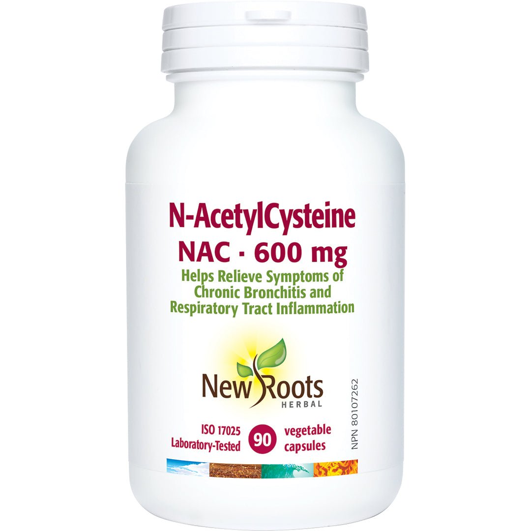New Roots N-AcetylCysteine 600mg 90 Veg Capsules - Nutrition Plus