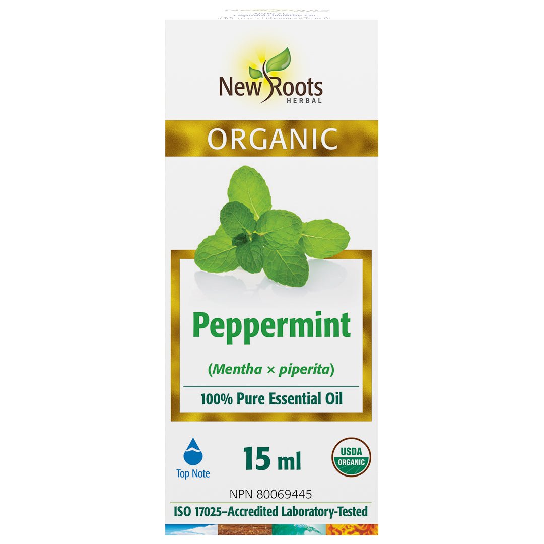New Roots Organic Peppermint Essential Oil 15mL - Nutrition Plus