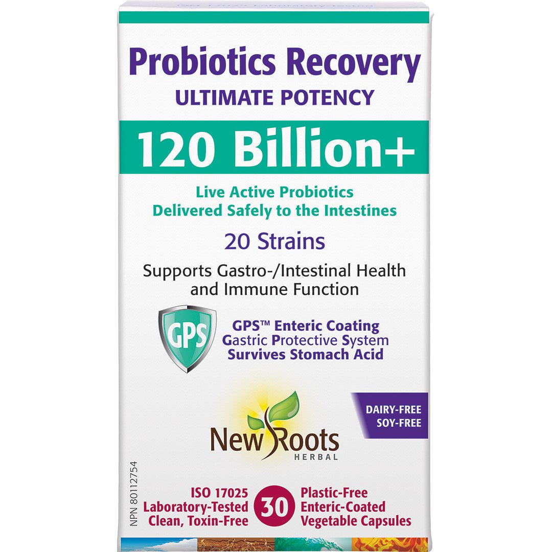 New Roots Probiotics Recovery 120 Billion 30 Veg Capsules - Nutrition Plus