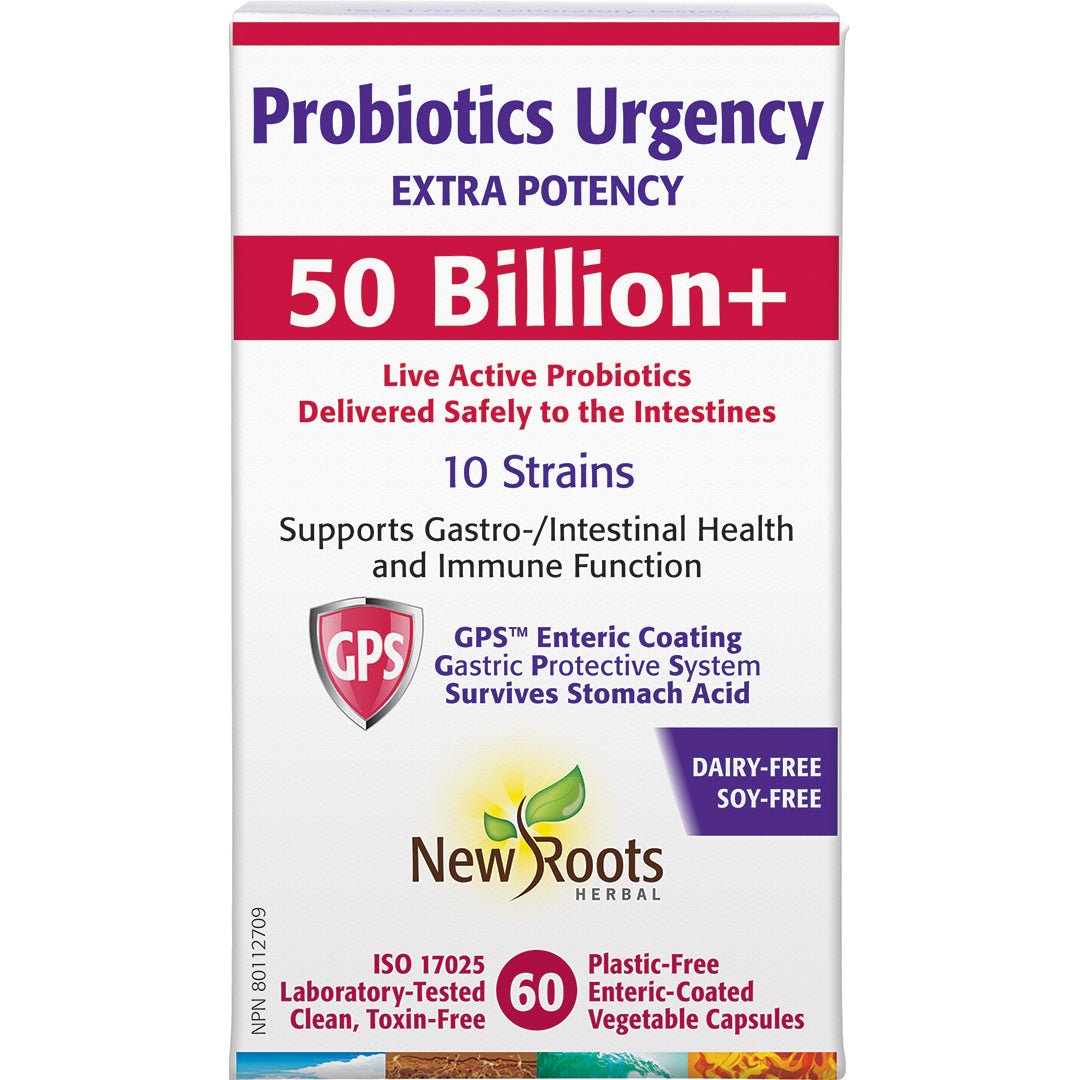 New Roots Probiotics Urgency 50 Billion 60 Veg Capsules - Nutrition Plus