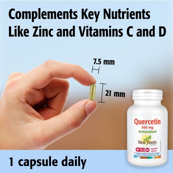 New Roots Quercetin 500mg 90 Veg Capsules - Nutrition Plus