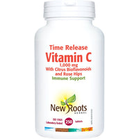 Thumbnail for New Roots Time Release Vitamin C 1000 with Bioflavonoids & Rose Hips 250 Tablets - Nutrition Plus