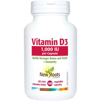 Thumbnail for New Roots Vitamin D3 1,000 IU 180 Capsules - Nutrition Plus