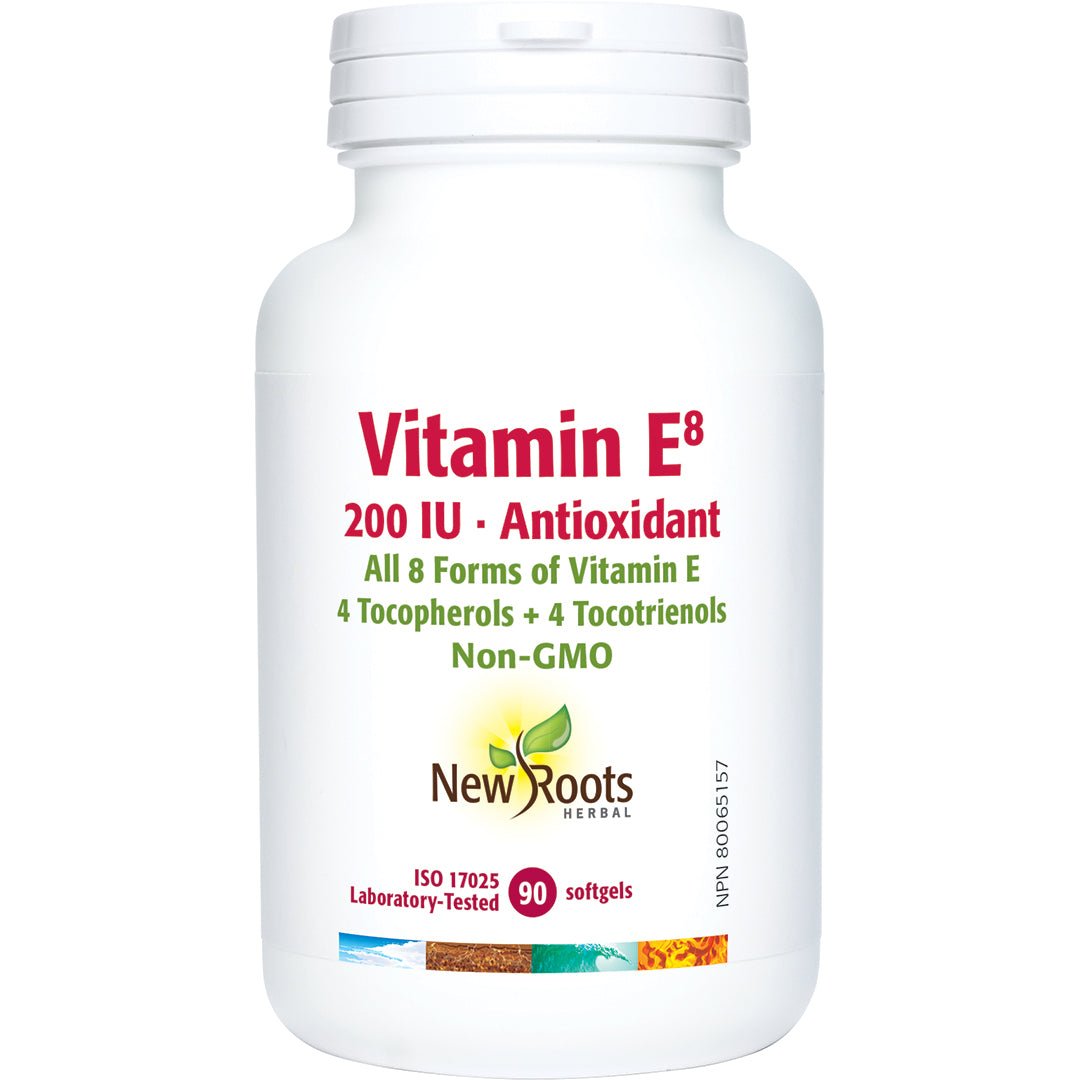New Roots Vitamin E⁸ 200 IU 90 Softgels - Nutrition Plus