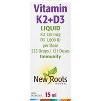 Thumbnail for New Roots Vitamin K2+D3 15mL - Nutrition Plus