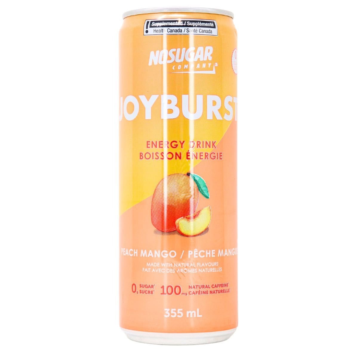 No Sugar Company Joyburst Energy Drink Peach Mango, 355mL - Nutrition Plus