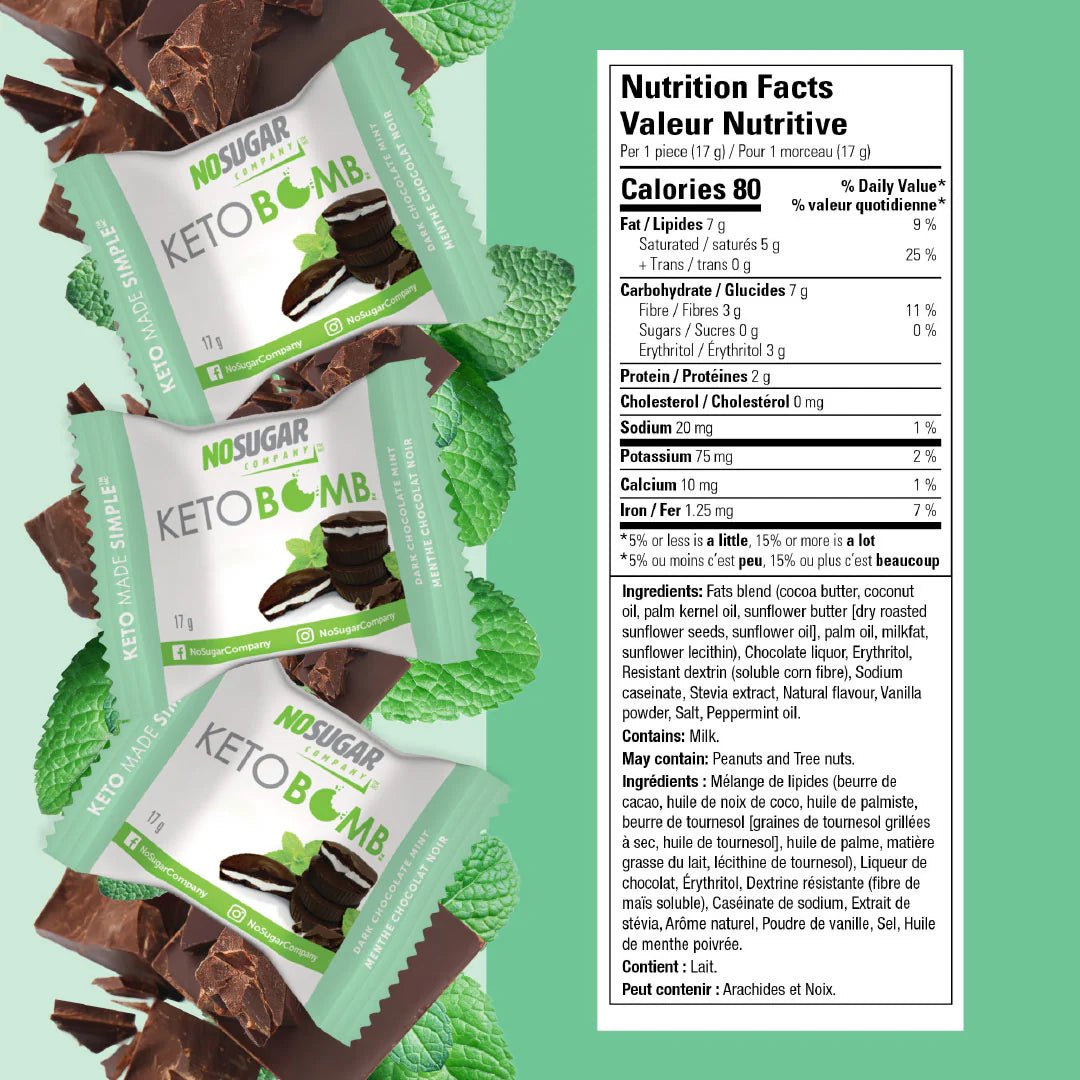 No Sugar Keto Protein Cup Chocolate Mint 17 Grams - Nutrition Plus