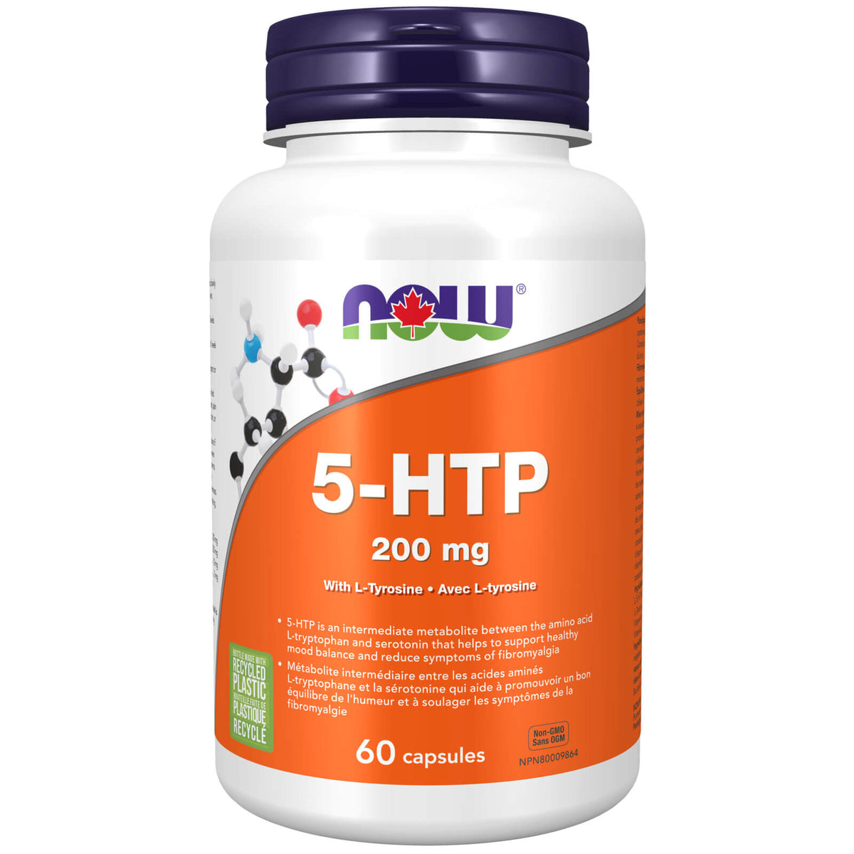 Now 5-HTP 200mg with Tyrosine 60 Veg Capsules - Nutrition Plus