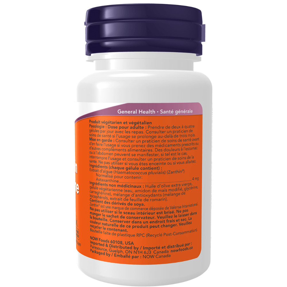 Now Astaxanthin 4mg 60 Veg Softgels - Nutrition Plus