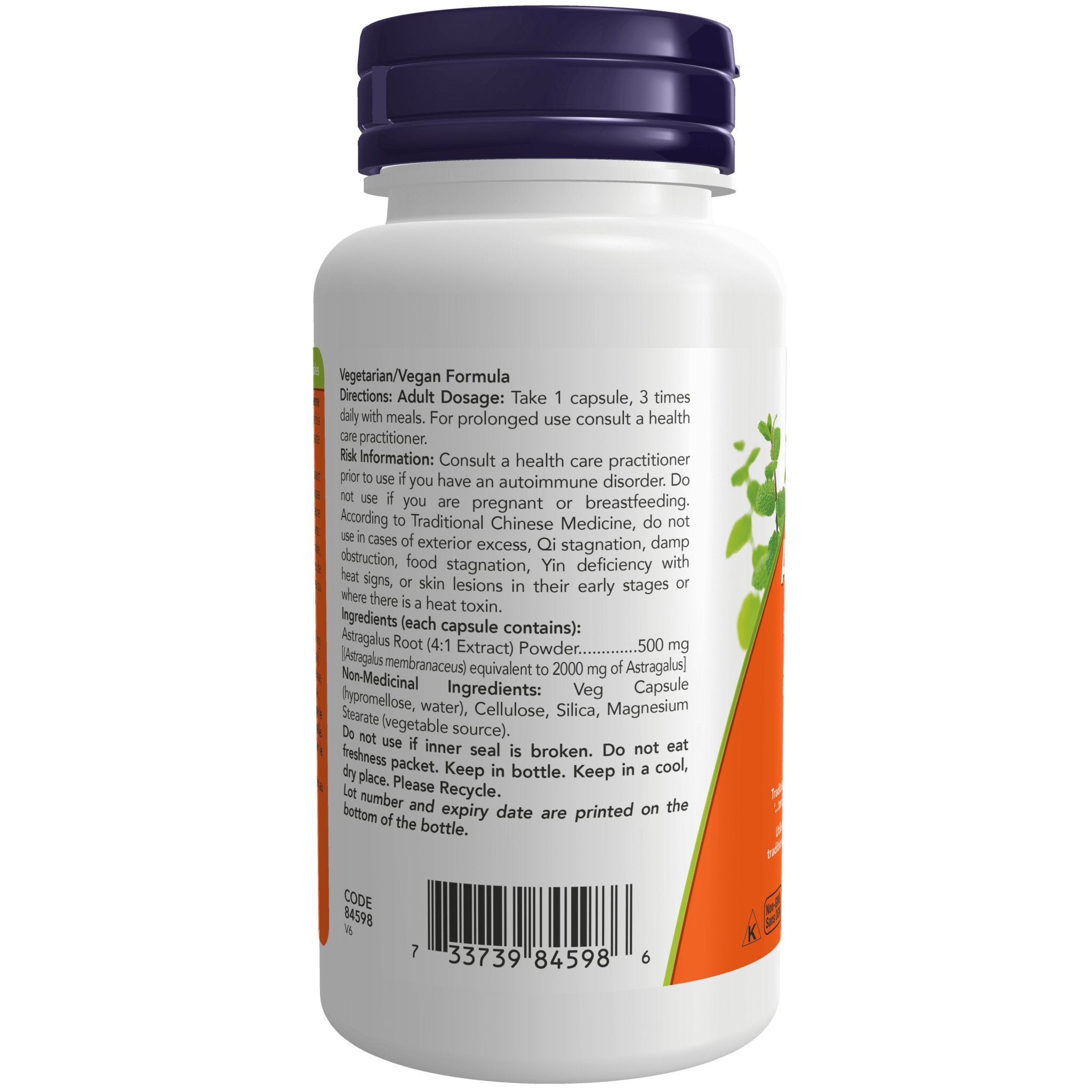 Now Astragalus Extract 500mg 90 Veg Capsules - Nutrition Plus