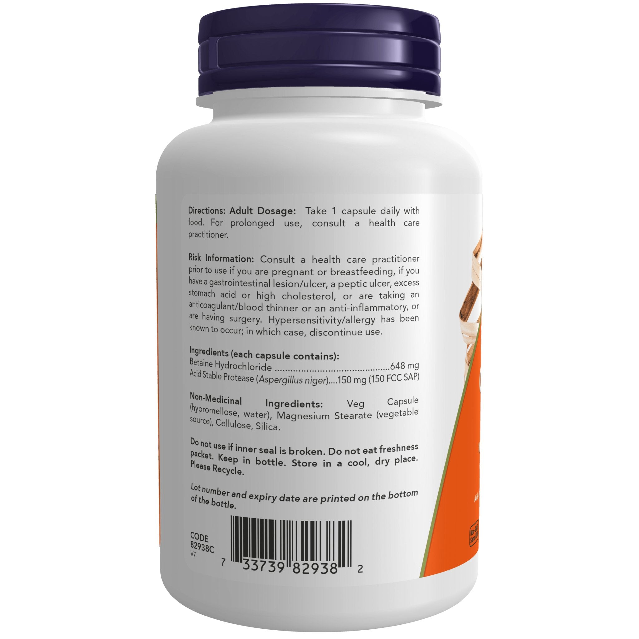 Now Betaine HCl 120 Veg Capsules - Nutrition Plus