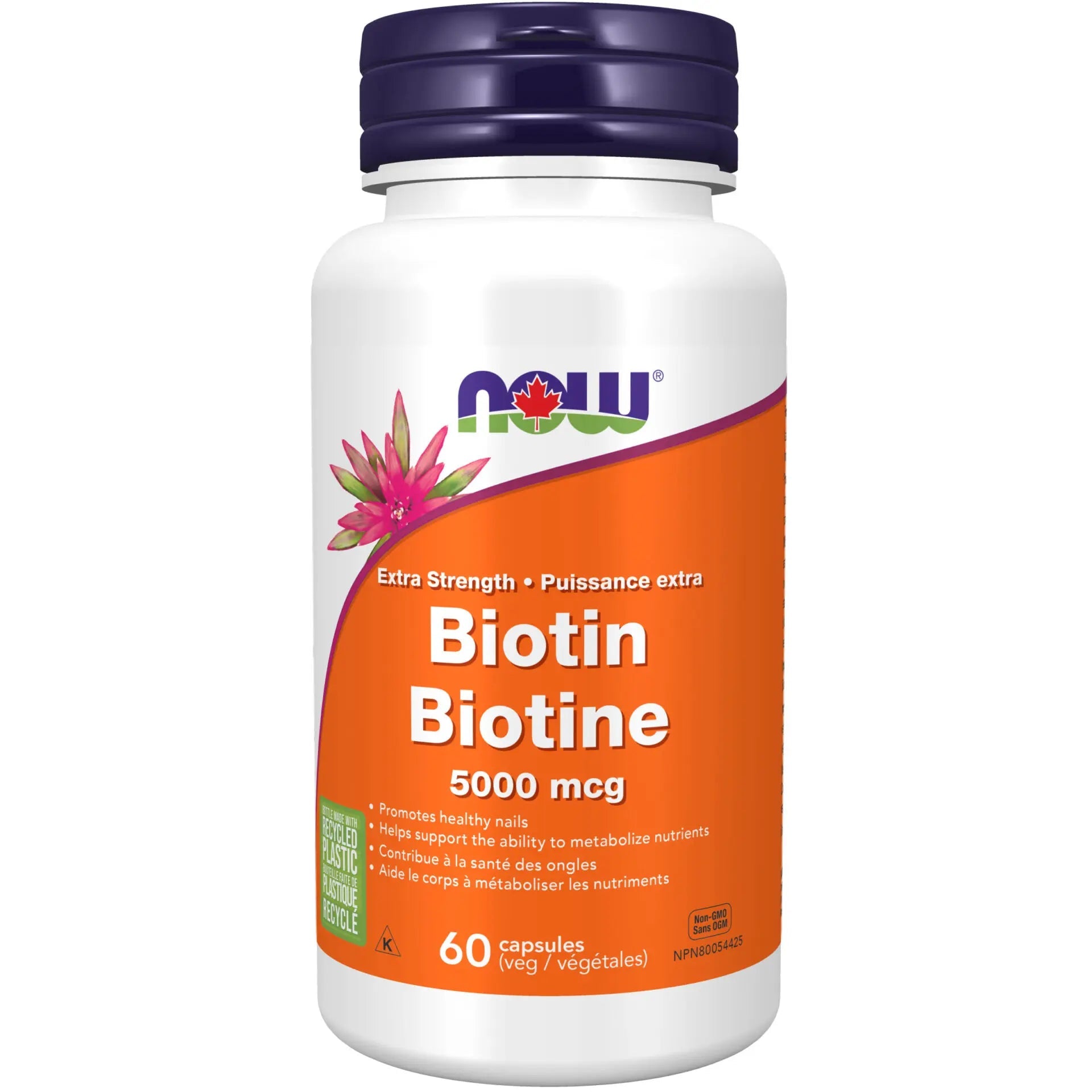 Now Biotin 5,000mcg 60 Veg Capsules - Nutrition Plus