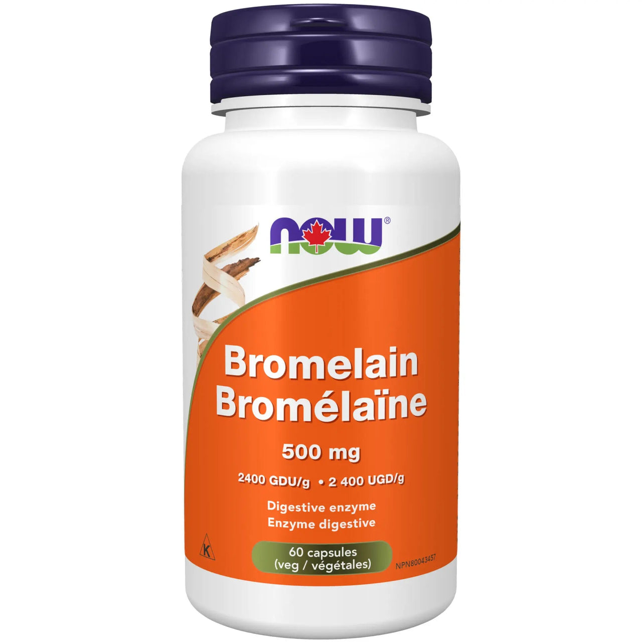 Now Bromelain 500 mg 2400 GDU / g 60 Veg Capsules - Nutrition Plus