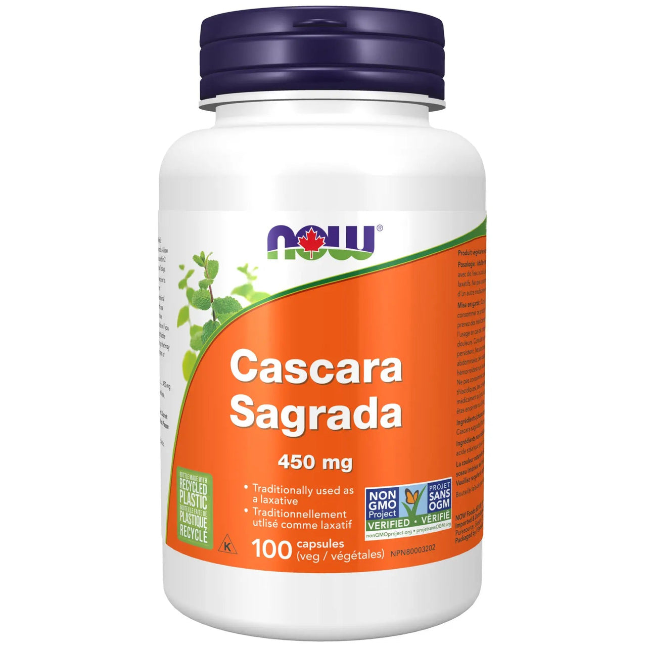 Now Cascara Sagrada 450mg 100 Capsules - Nutrition Plus