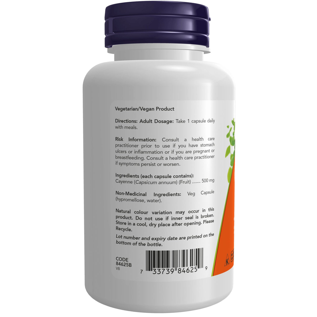 Now Cayenne 40,000 HU 500mg 100 Veg Capsules - Nutrition Plus