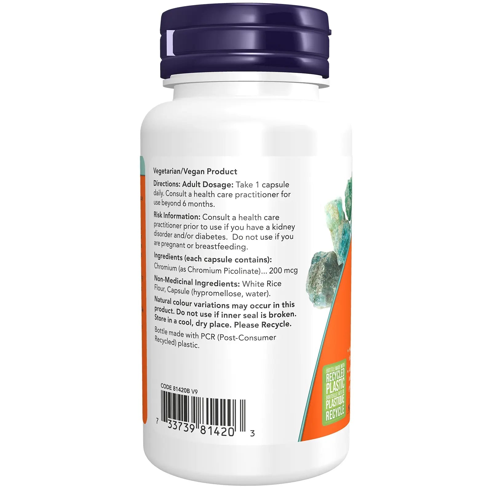 Now Chromium Picolinate 200mcg 100 Veg Capsules - Nutrition Plus