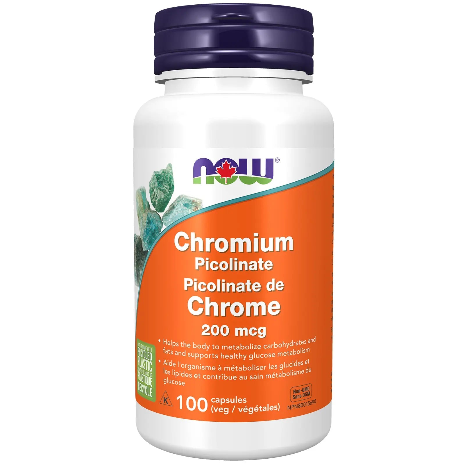 Now Chromium Picolinate 200mcg 100 Veg Capsules - Nutrition Plus