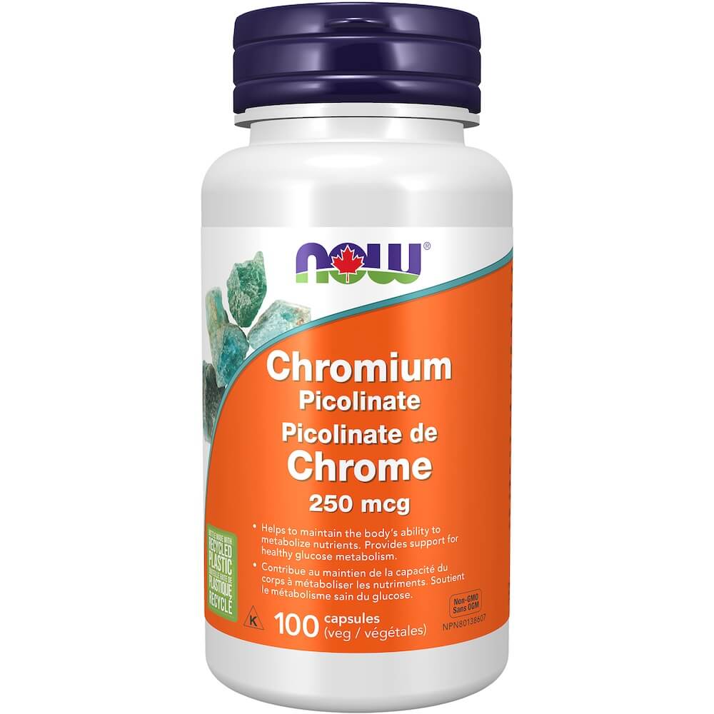 Now Chromium Picolinate 250mcg 100 Veg Capsules - Nutrition Plus
