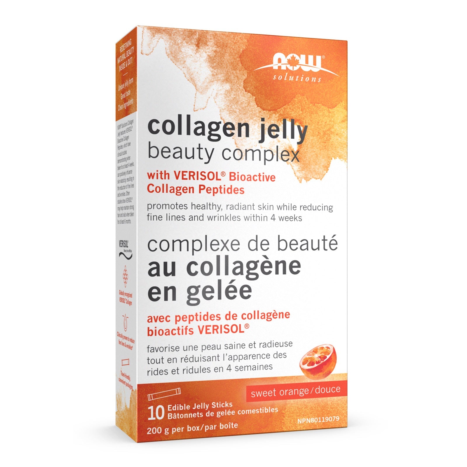 Now Collagen Jelly Beauty Complex Sweet Orange 10 Edible Jelly Sticks 200 Grams/Box - Nutrition Plus