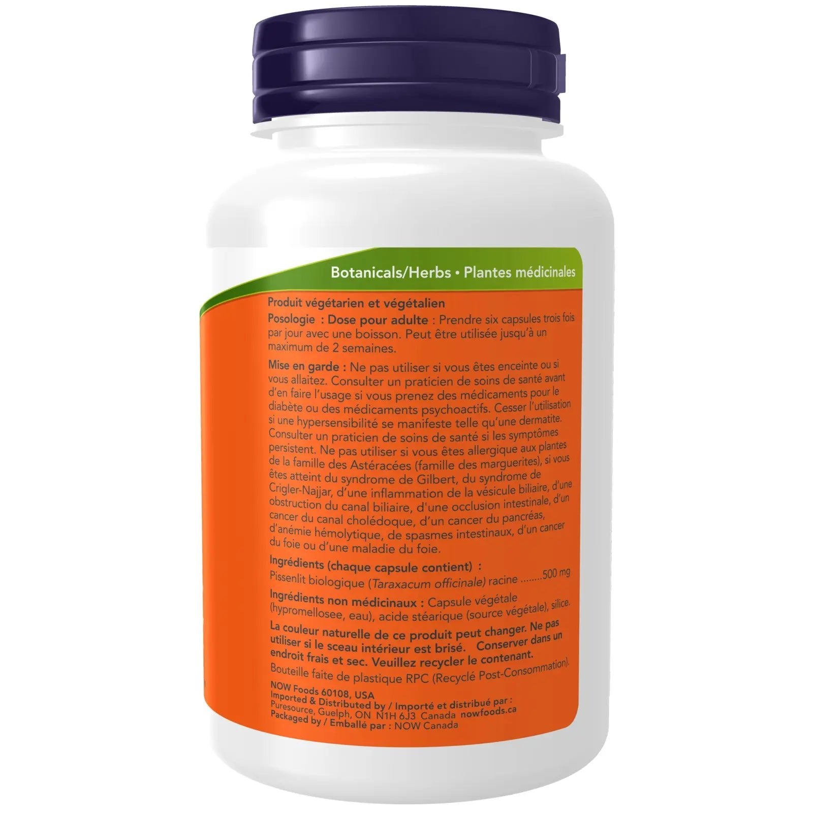 Now Dandelion Root 500mg 100 Veg Capsules - Nutrition Plus