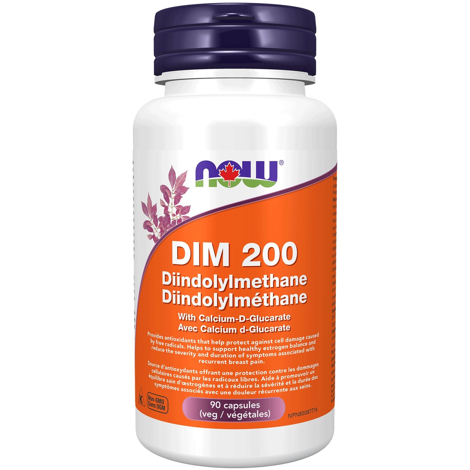 Now DIM 200 mg with Calcium Glucarate 90 Veg Capsules - Nutrition Plus